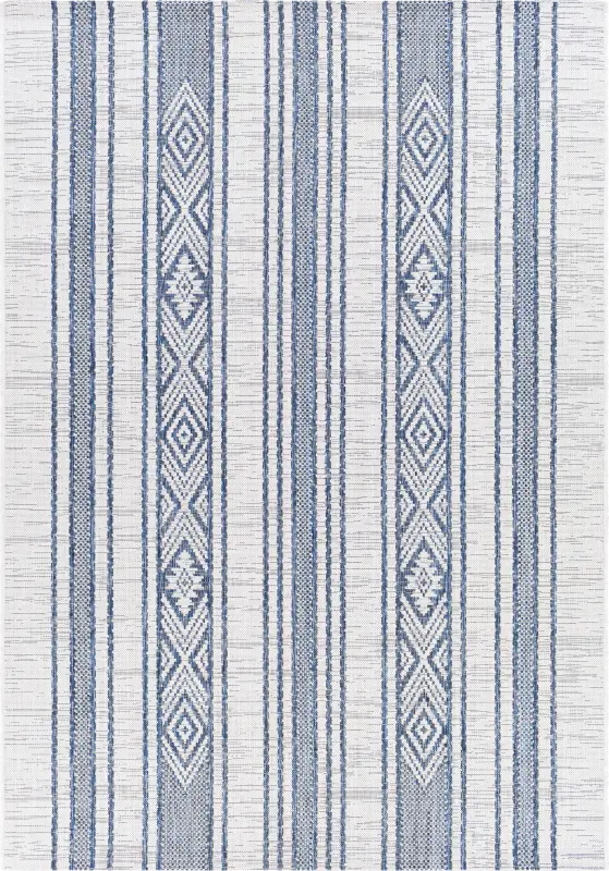 Perris Dark Blue 7'10 x 10'2 Indoor/Outdoor Rug