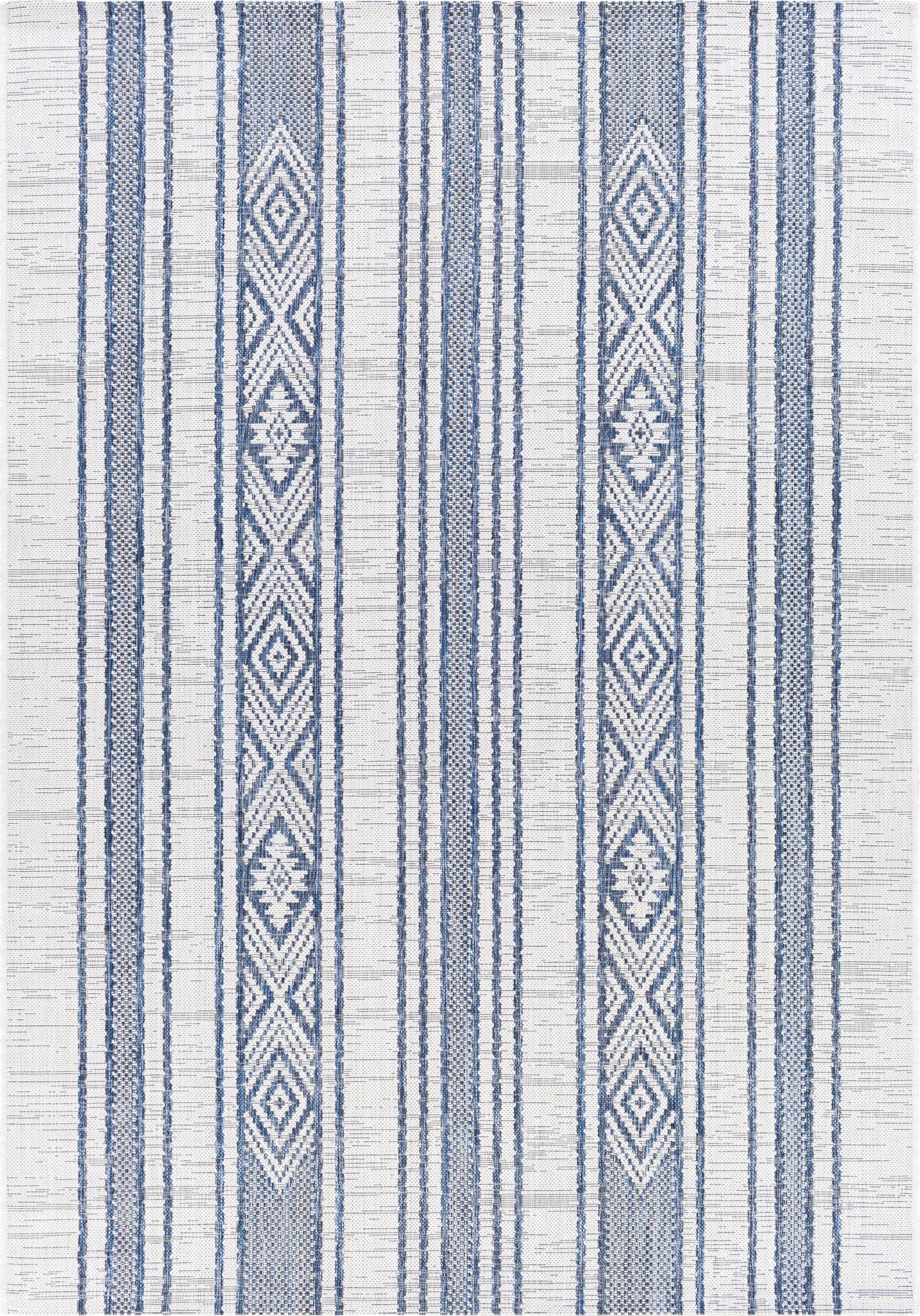 Perris Dark Blue 7'10 x 10'2 Indoor/Outdoor Rug