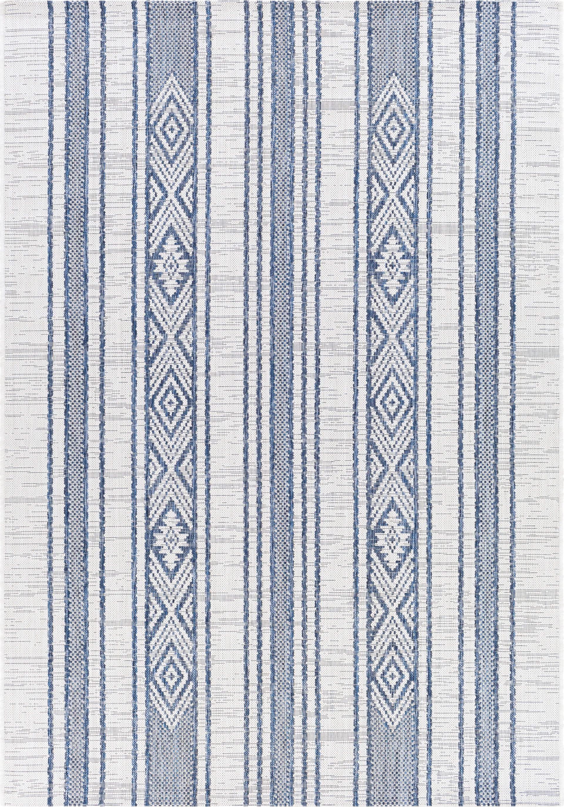 Perris Dark Blue 7'10 x 10'2 Indoor/Outdoor Rug - Image 1