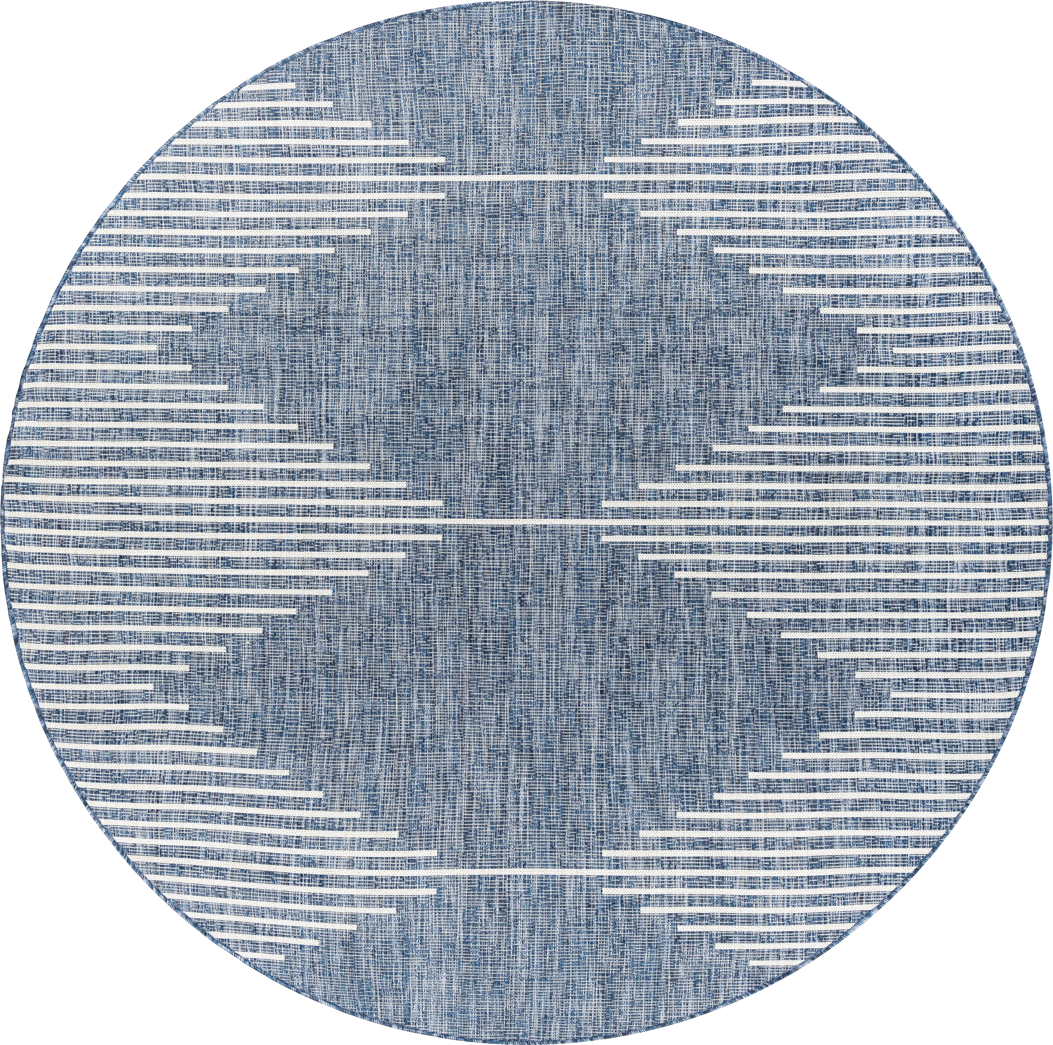 Verniere Blue 7'10 Round Indoor/Outdoor Rug - Thumbnail - Image 1