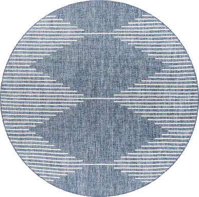 Verniere Blue 7'10 Round Indoor/Outdoor Rug