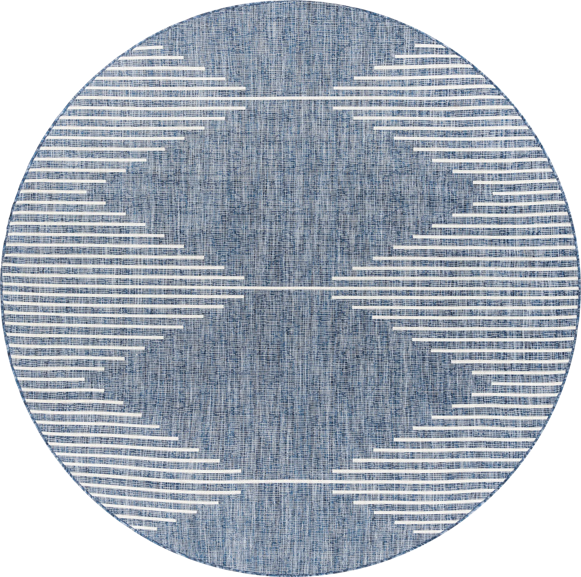 Verniere Blue 7'10 Round Indoor/Outdoor Rug - Image 1