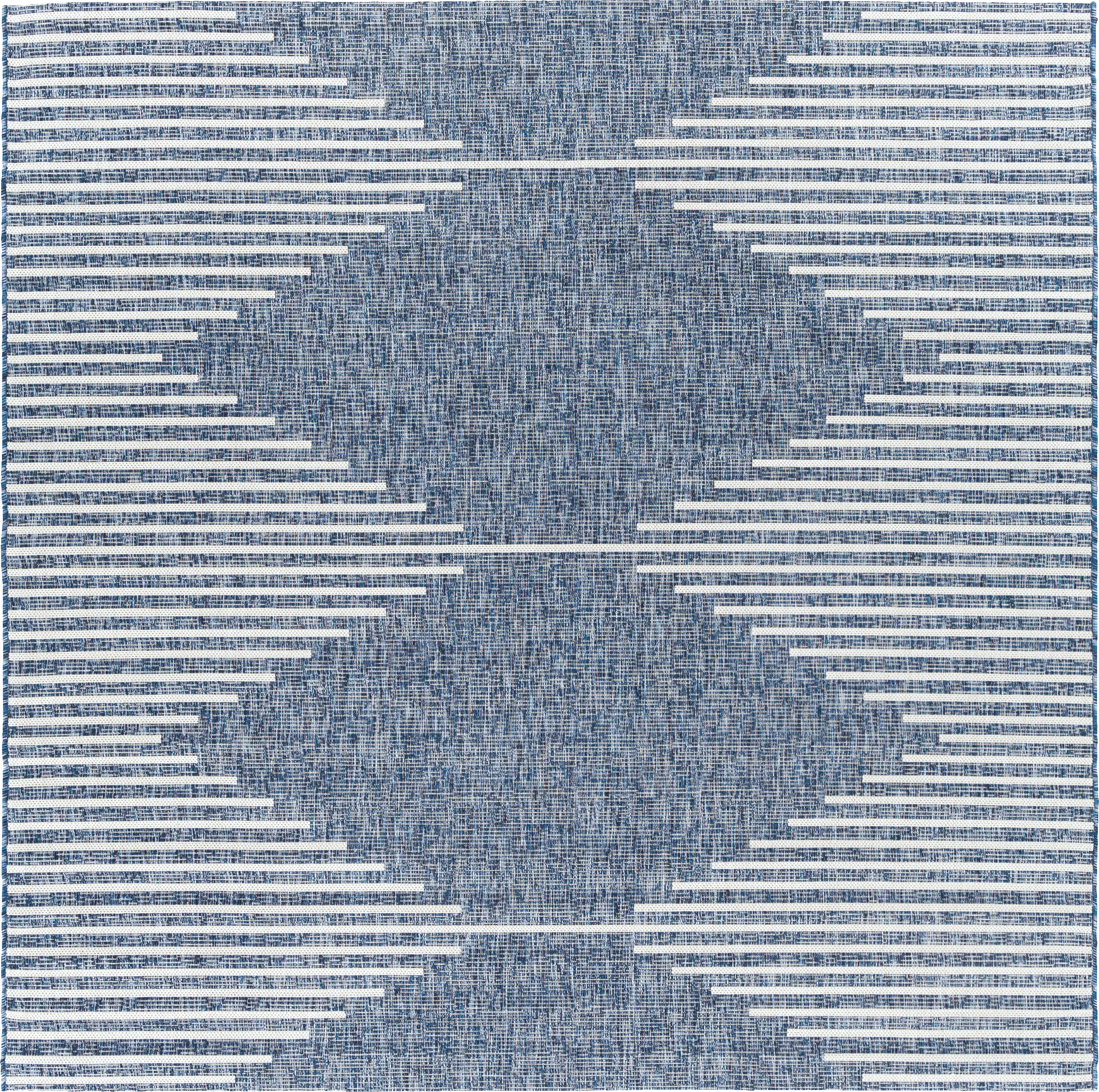 Verniere Blue 7'10 Square Indoor/Outdoor Rug - Thumbnail - Image 1