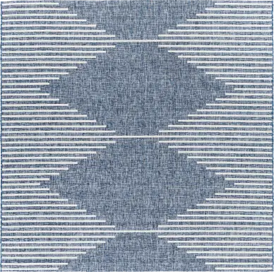 Verniere Blue 7'10 Square Indoor/Outdoor Rug
