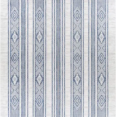 Perris Dark Blue 7'10 Square Indoor/Outdoor Rug