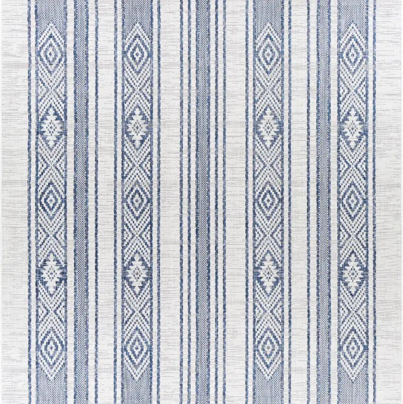 Perris Dark Blue 6'7 Square Indoor/Outdoor Rug