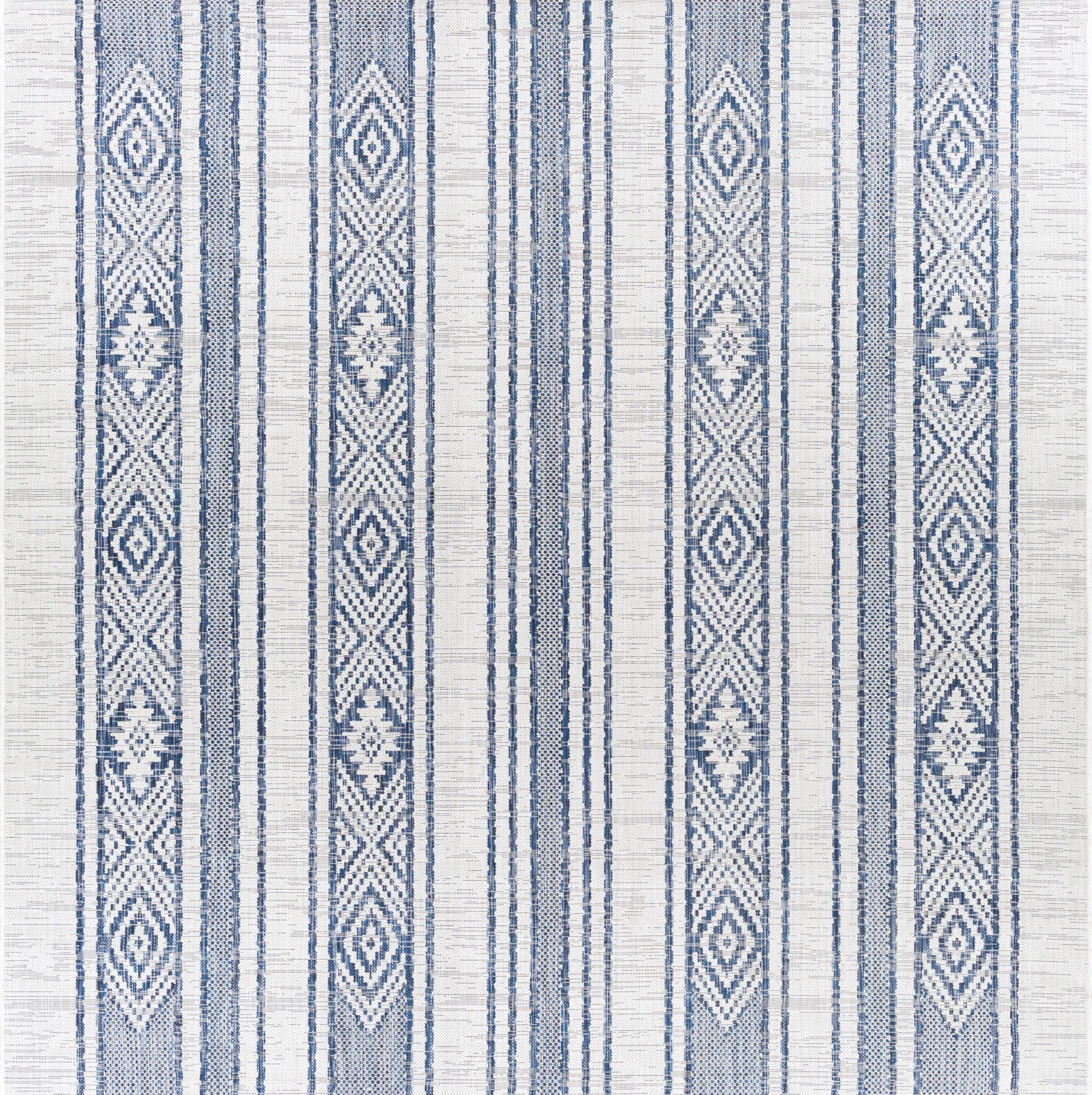 Perris Dark Blue 6'7 Square Indoor/Outdoor Rug - Image 1