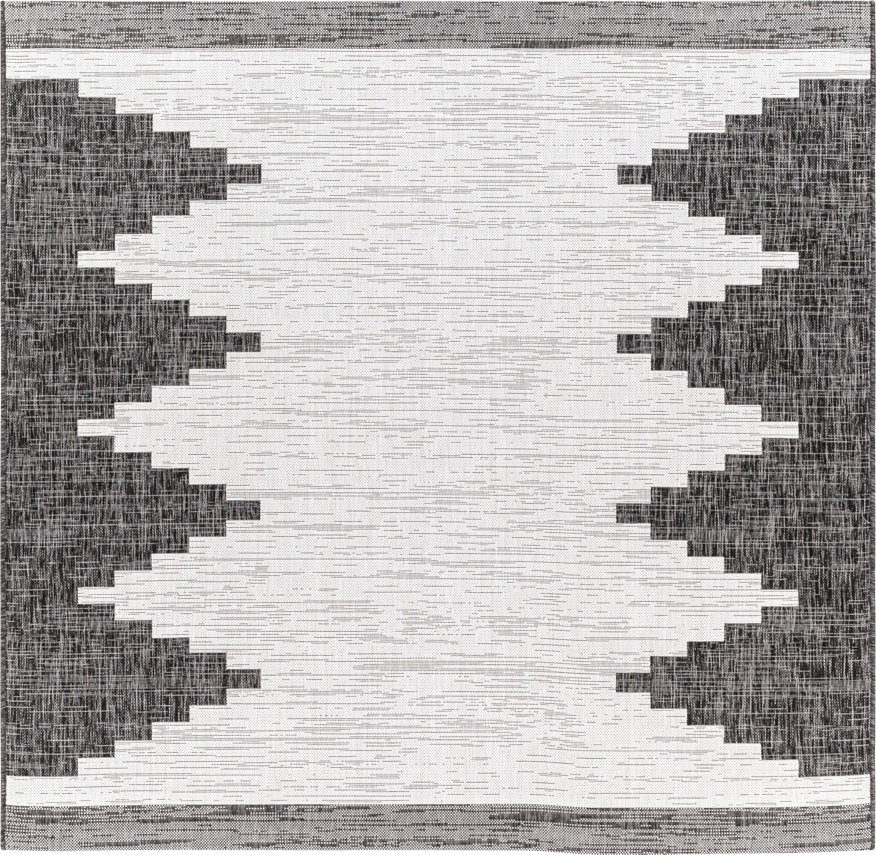 Yenna Black 7'10 Square Indoor/Outdoor Rug - Thumbnail - Image 1