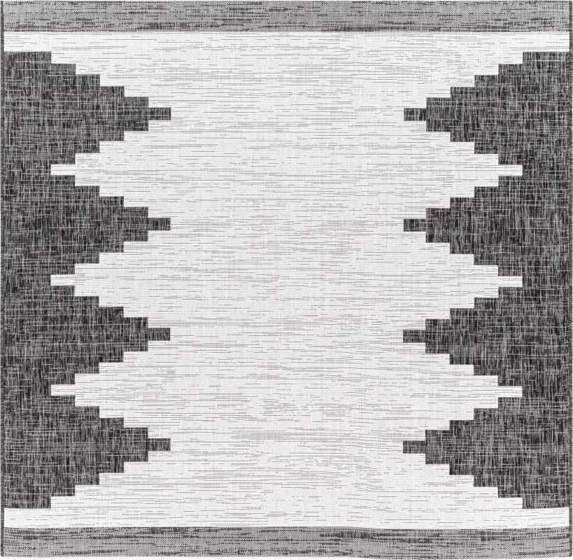 Yenna Black 7'10 Square Indoor/Outdoor Rug