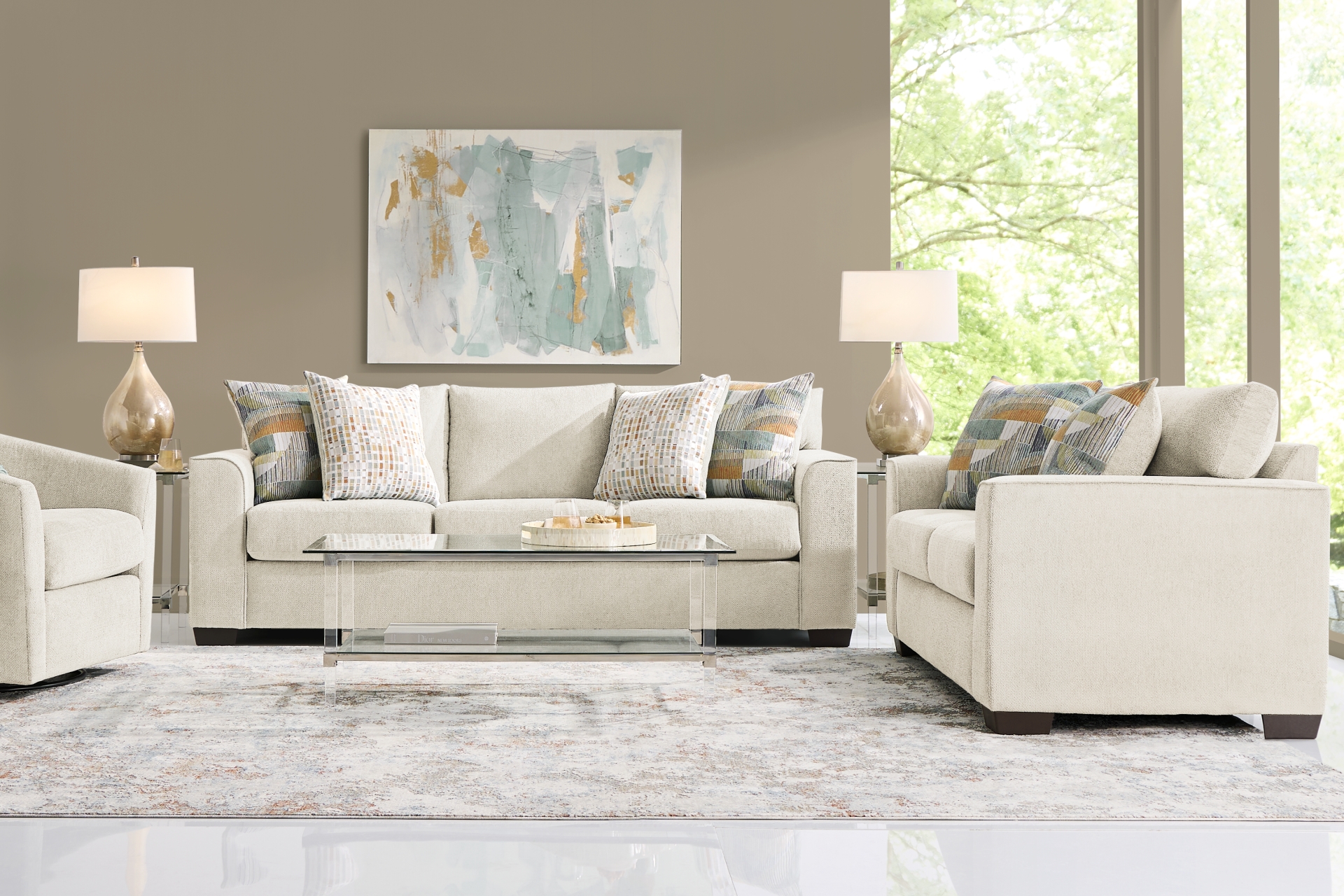 Delcrest White 8 Pc Living Room full room
