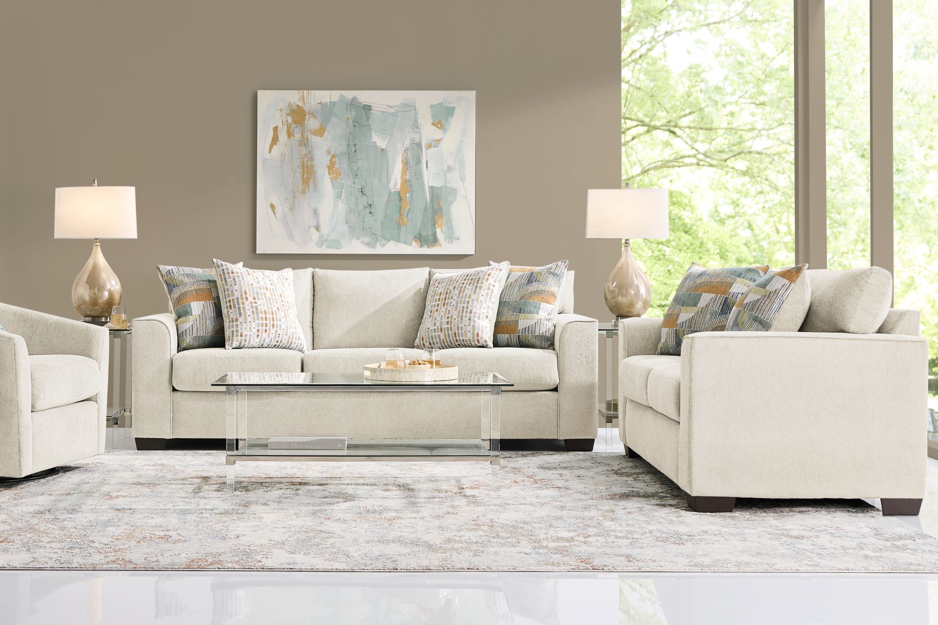 Delcrest White 2 Pc Living Room - Image 1