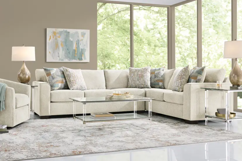 Delcrest White 2 Pc Sectional