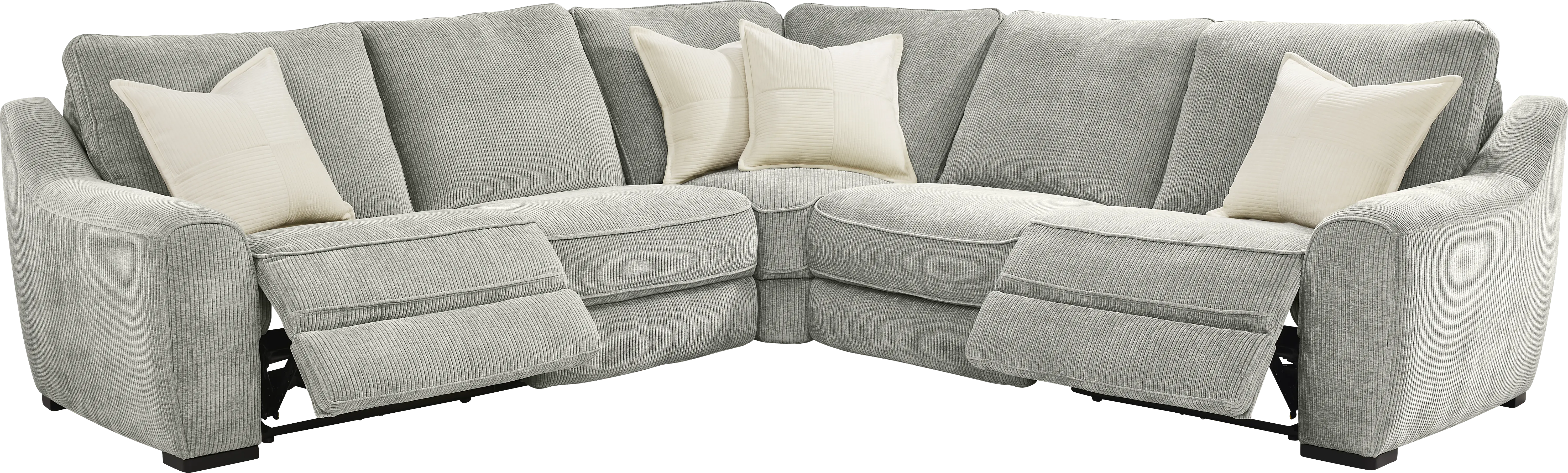 Somerset Gray 5 Pc Dual Power Reclining Sectional - Thumbnail - Image 1