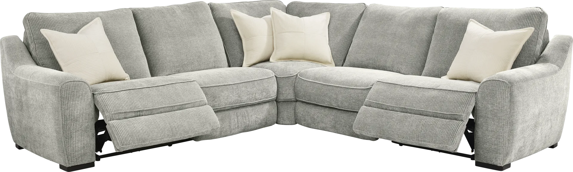 Somerset Gray 5 Pc Dual Power Reclining Sectional - Image 2