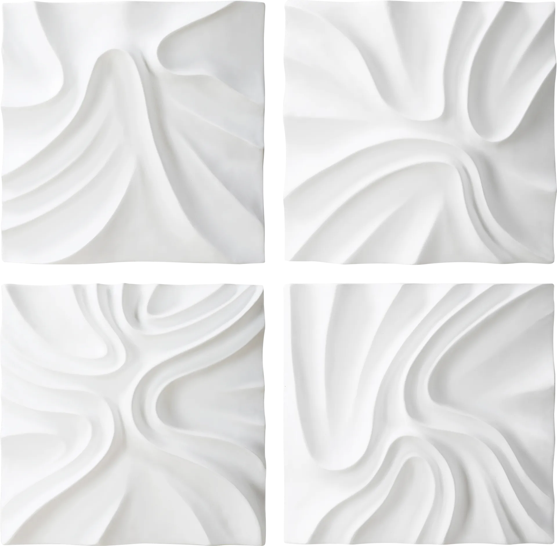 Yuaher White Wall Decor, Set of 4 - Image 1