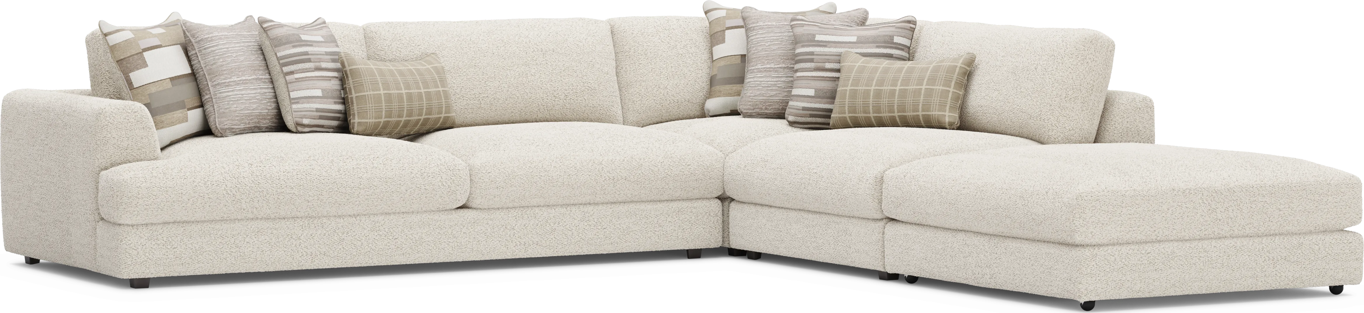 Montecito White 4 Pc Sectional - Thumbnail - Image 1