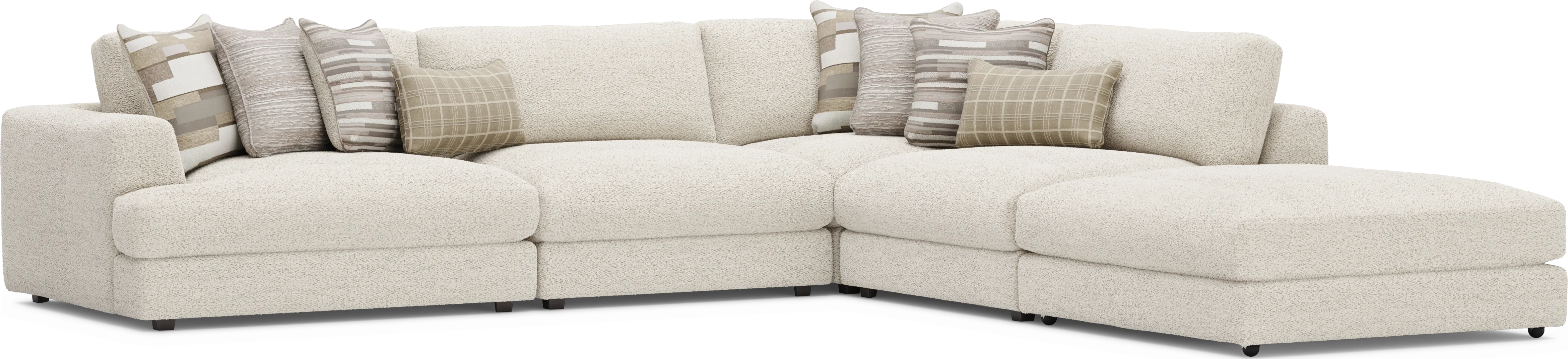 Montecito White 5 Pc Sectional - Thumbnail - Image 1