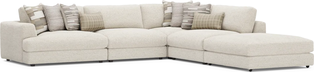 Montecito White 5 Pc Sectional