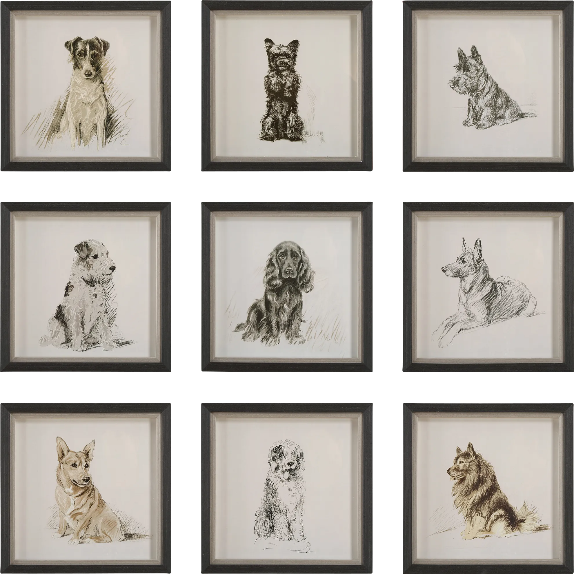 Klei Black Artwork, Set of 9