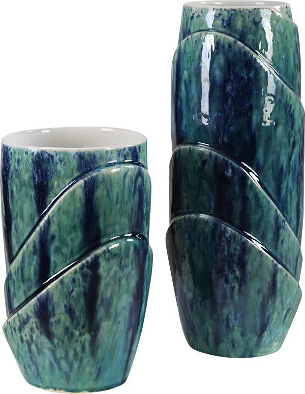 Kobdus Green Vase, Set of 2