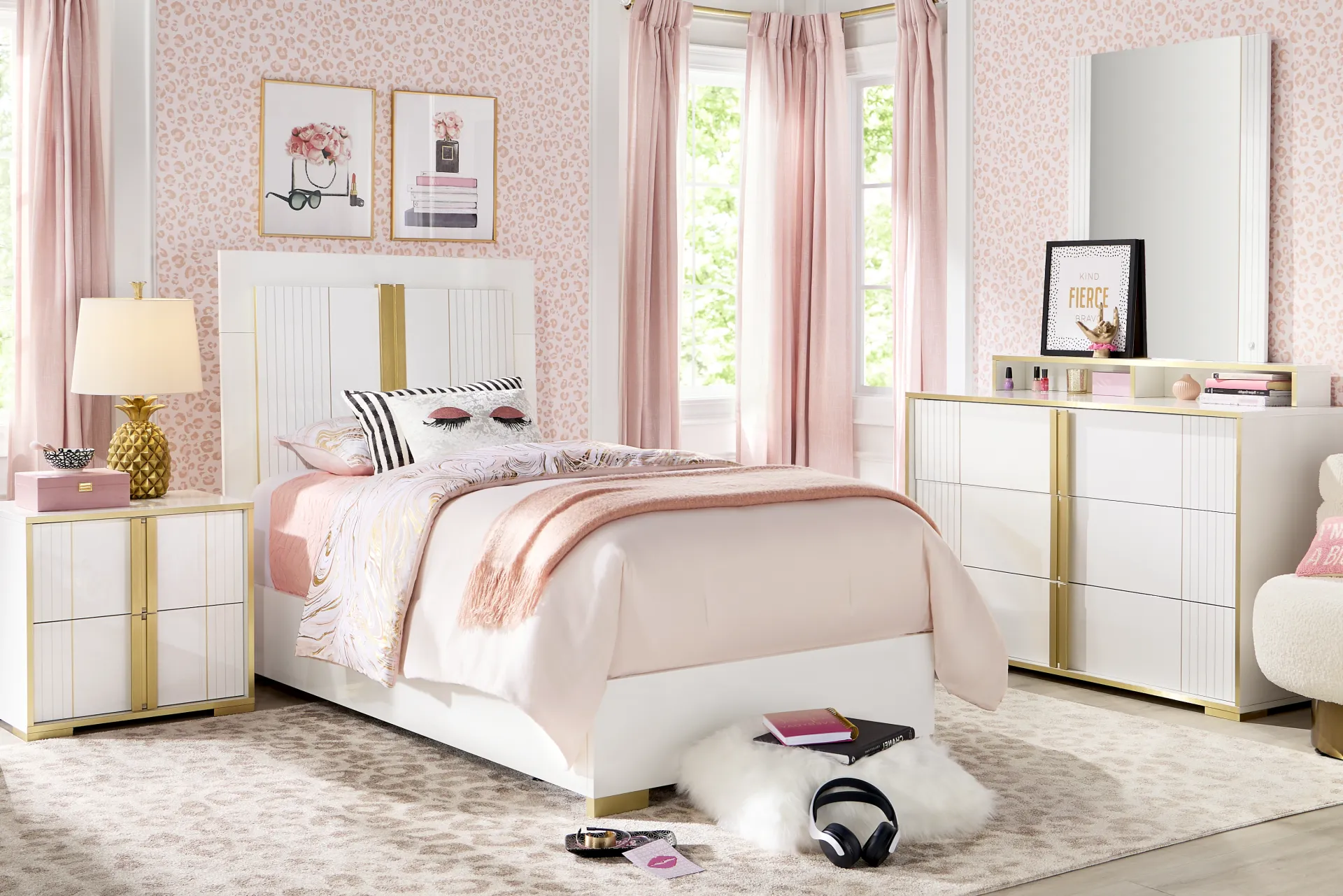 Kids Valentina White Mirror Shelf - Image 1