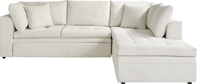 2 pc right arm sleeper sectional