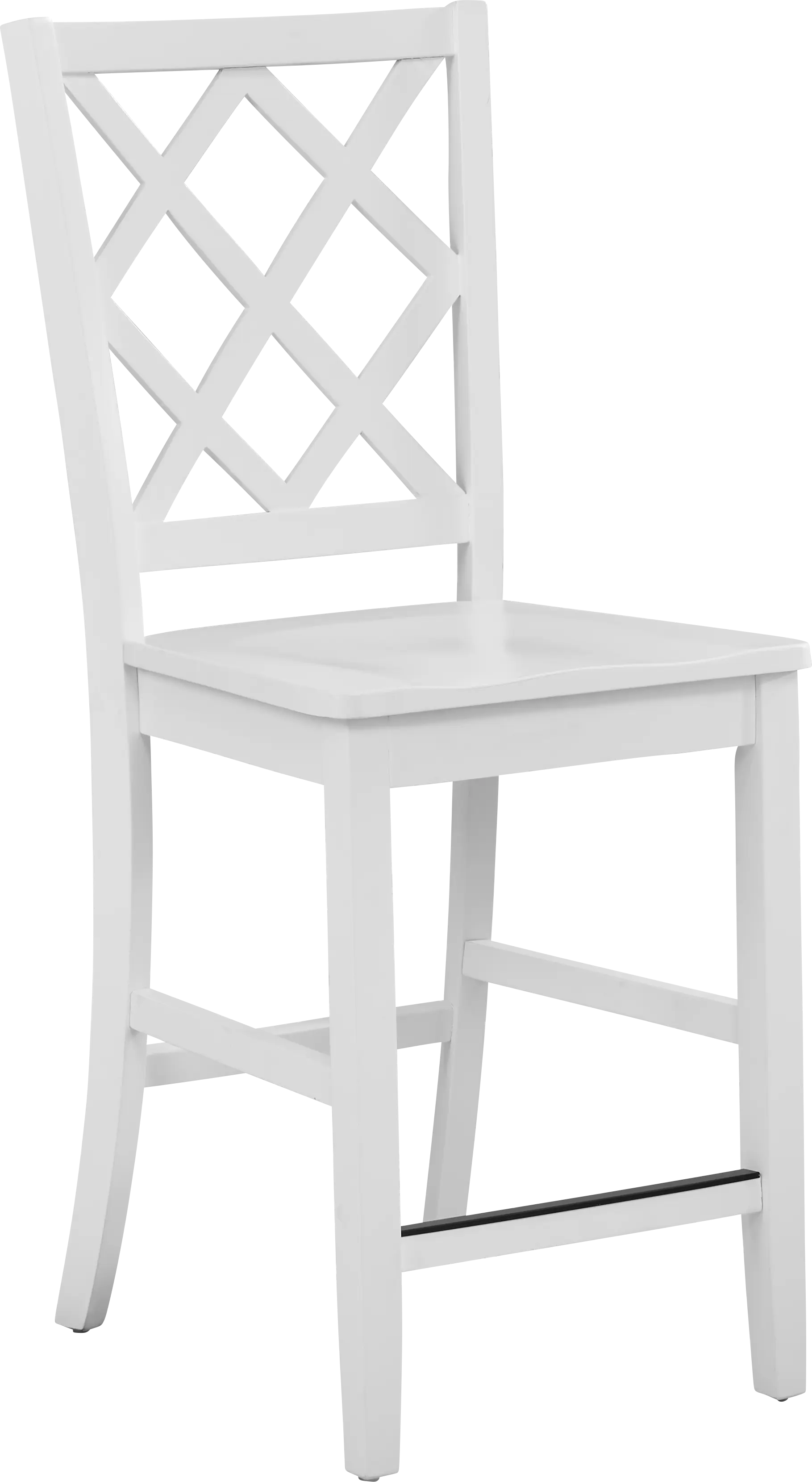 Concord White Counter Height Diamond Back Stool