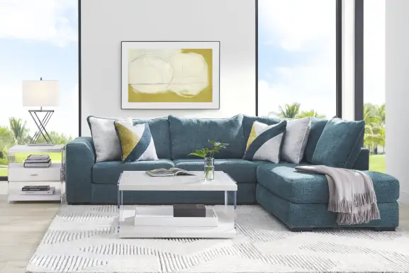 Perry Teal 2 Pc Sectional
