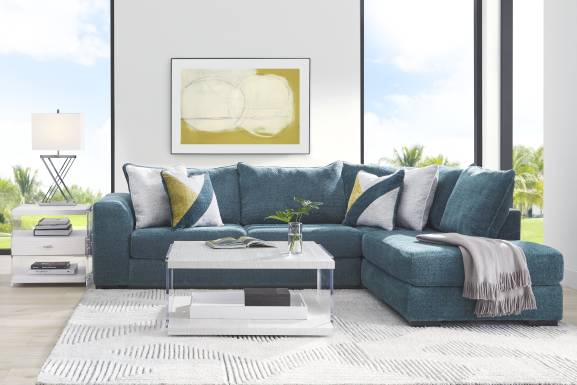Perry Teal 2 Pc Sectional