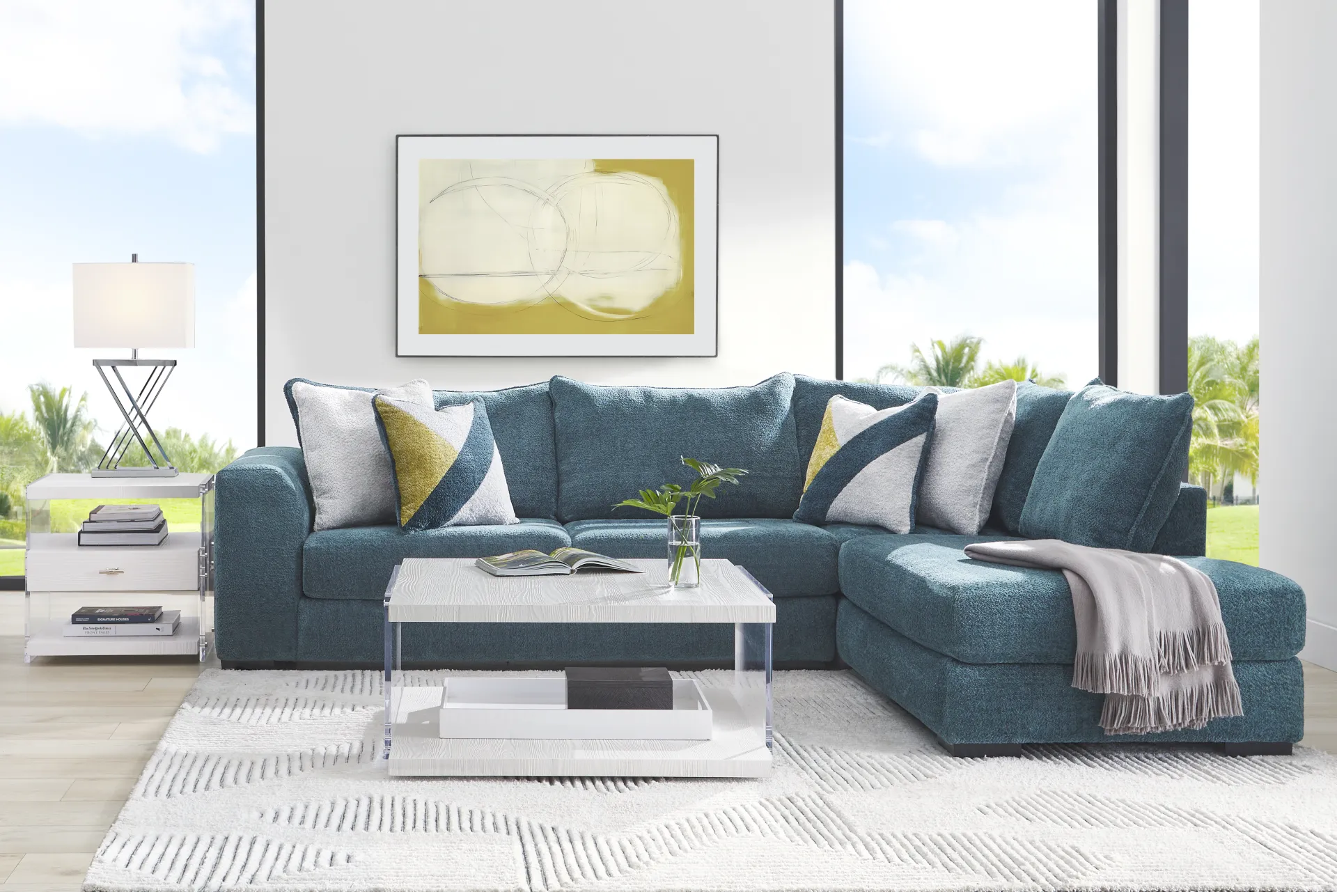 Perry Teal 2 Pc Sectional - Image 1