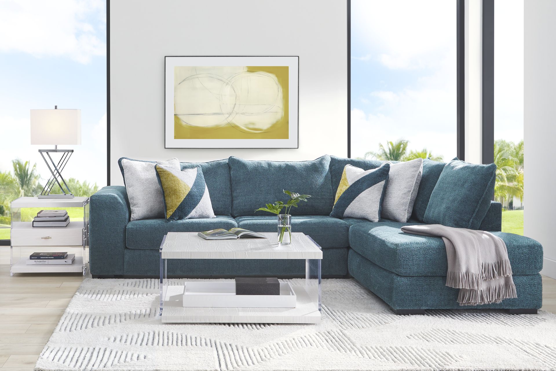 Perry Teal 2 Pc Sectional - Image 2