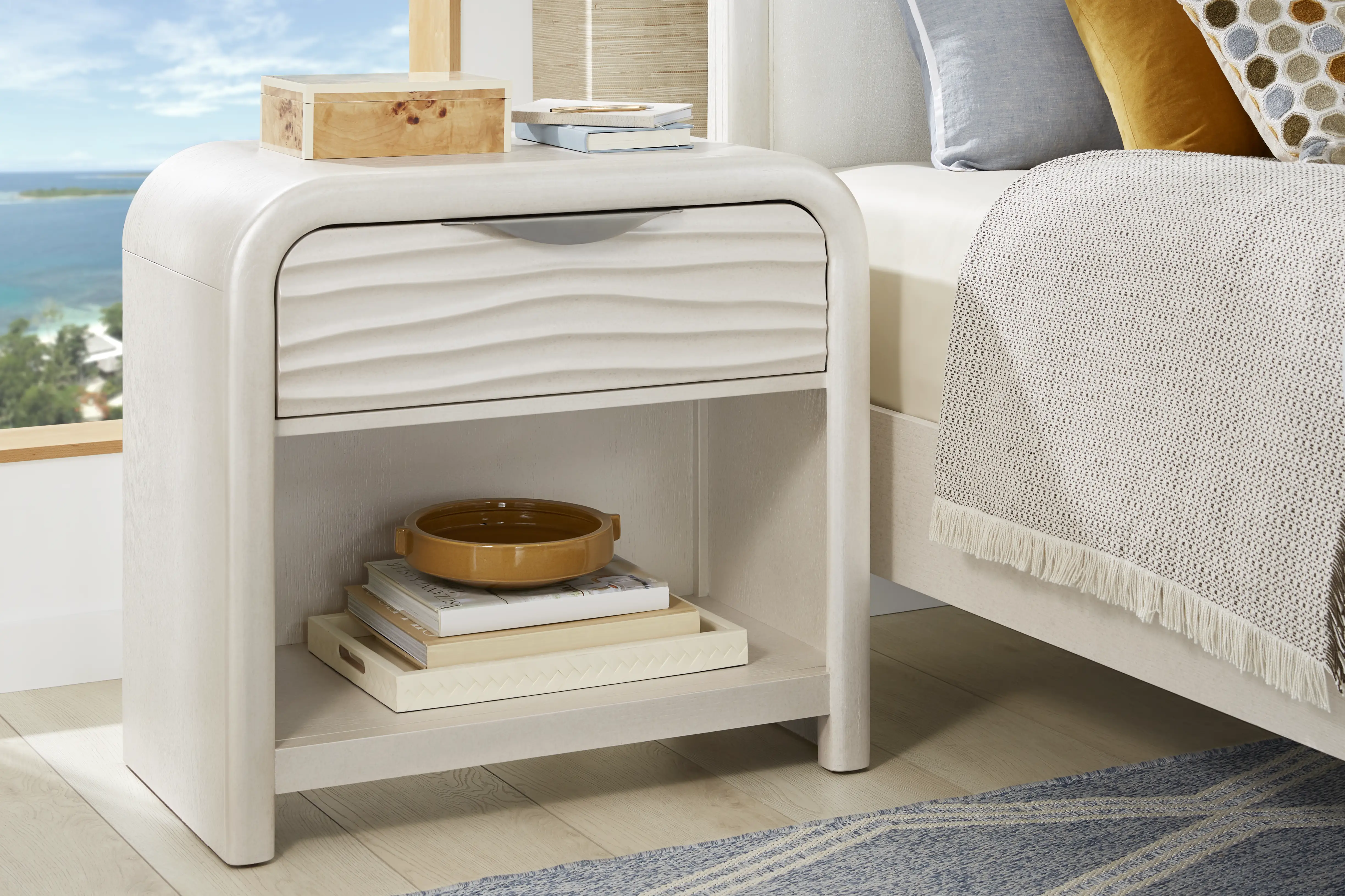 Point Loma White One Drawer Nightstand - Thumbnail - Image 2