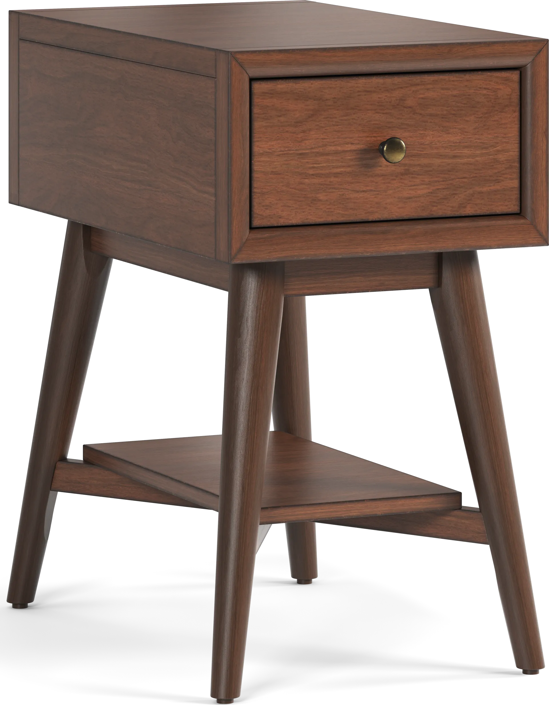 Greyson Brown Cherry Finish Chairside Table - Image 1