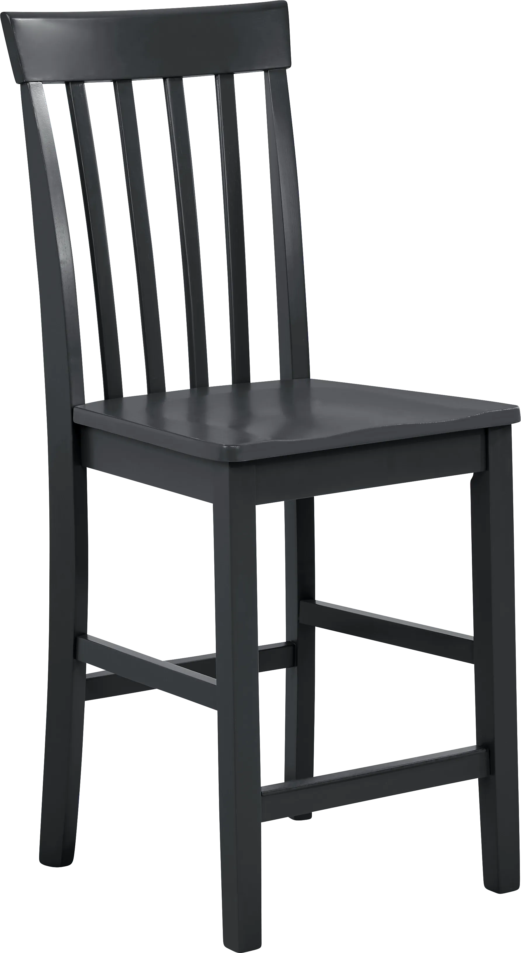 Concord Black Counter Height Slat Back Stool - Thumbnail - Image 1