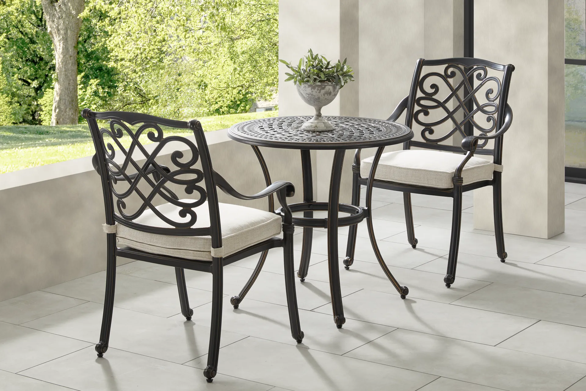 Carina Bronze 30 in. Round Outdoor Dining Table - Image 1
