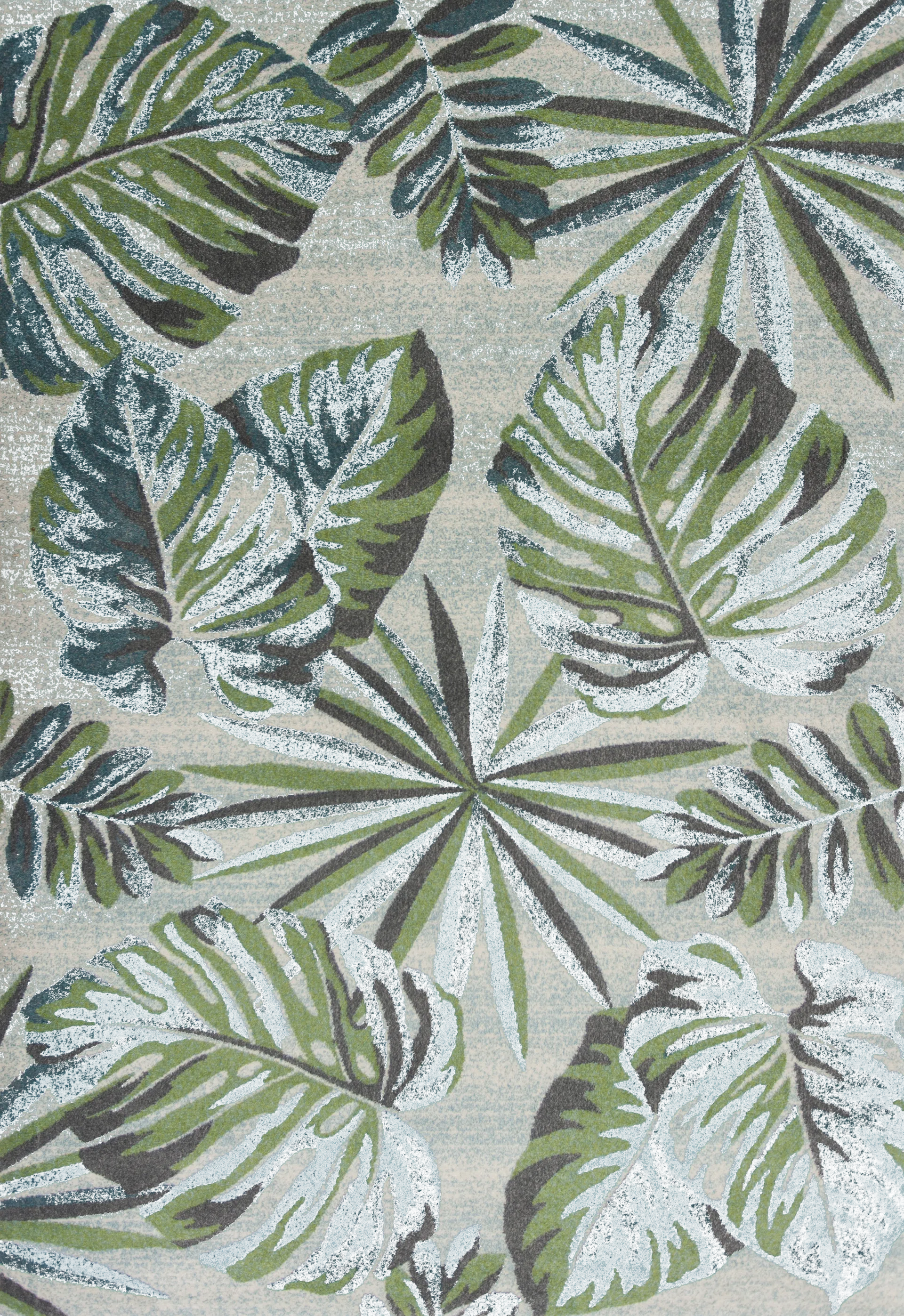 Caladium Palm Teal 5'3 x 7'7 Rug - Image 1