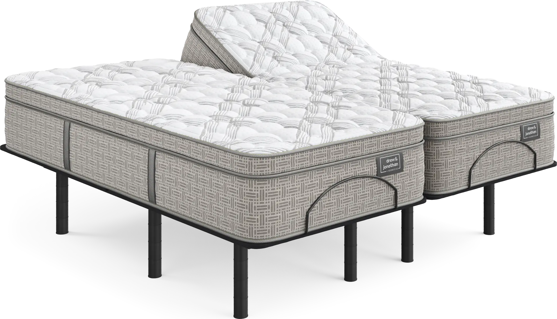 Drew & Jonathan Ruby Ranch Split King Mattress with Head Up Only Base