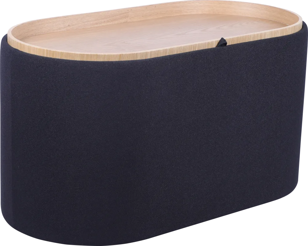 Belira Black Storage Ottoman