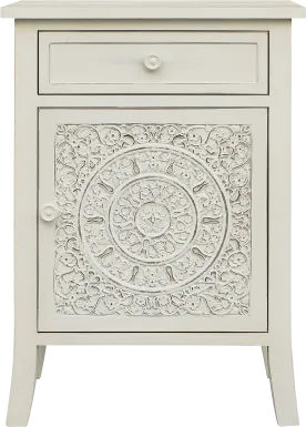 Petaire White End Table