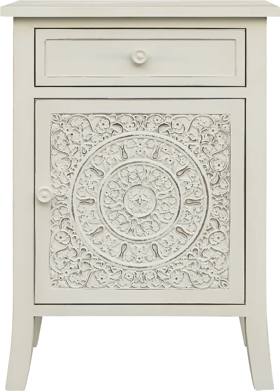 Petaire White End Table
