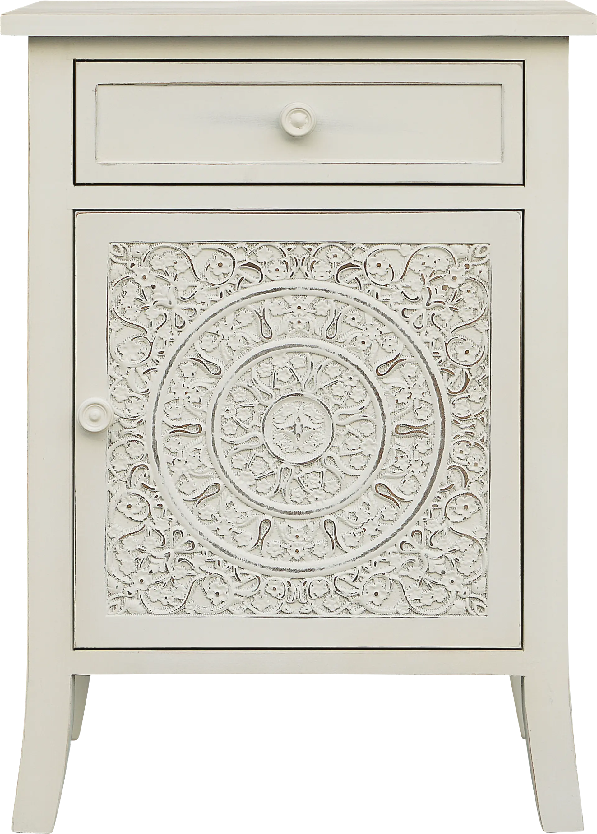 Petaire White End Table