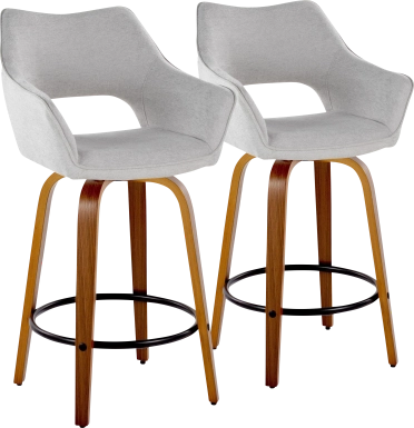 Ovur II Gray Swivel Counter Height Stool, Set of 2