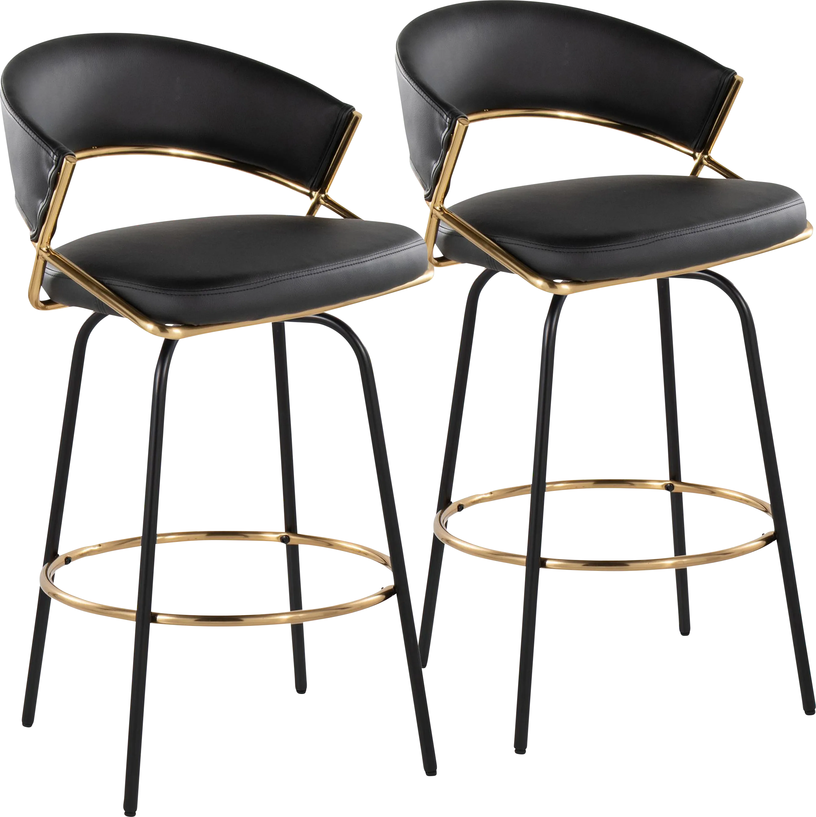 Harborson III Black Counter Height Stool, Set of 2 - Thumbnail - Image 1