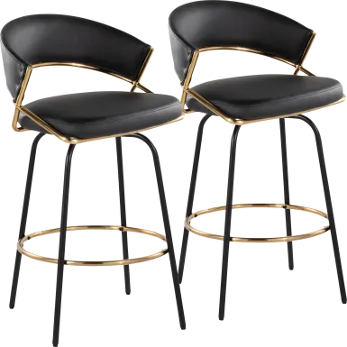Harborson III Black Counter Height Stool, Set of 2