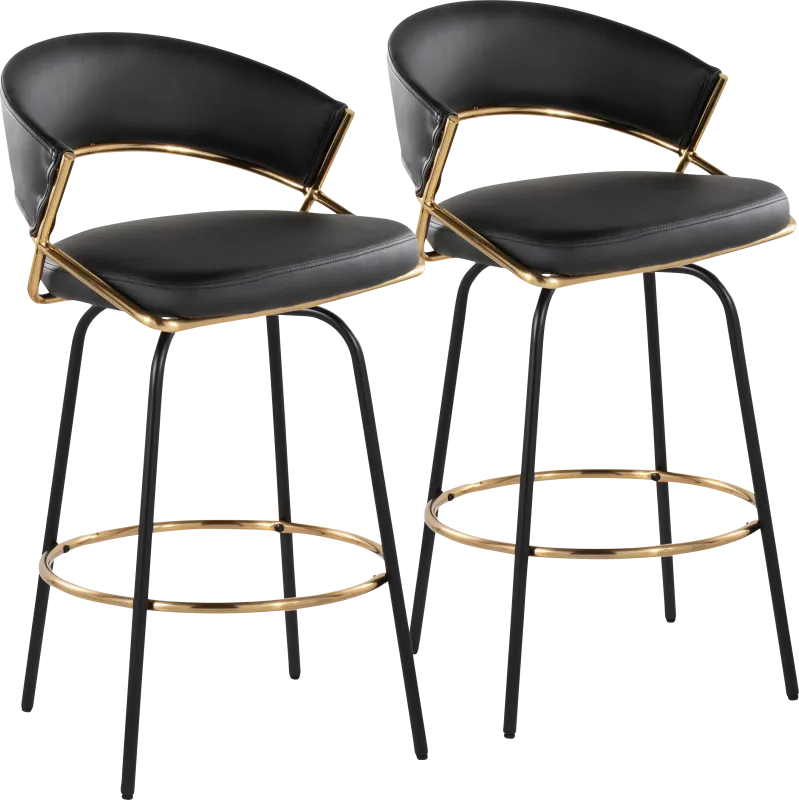 Harborson III Black Counter Height Stool, Set of 2