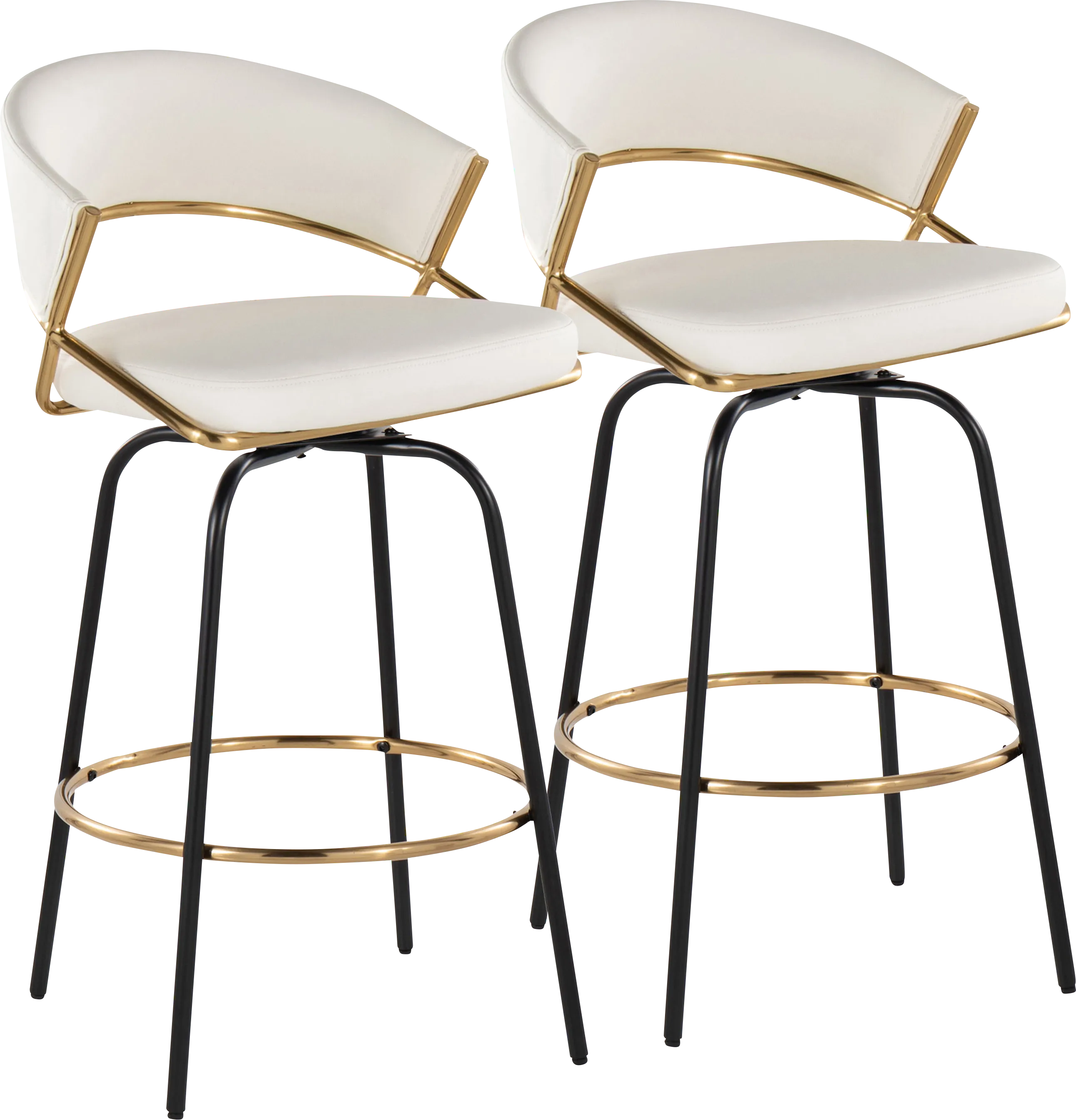 Harborson III White Counter Height Stool, Set of 2 - Thumbnail - Image 1