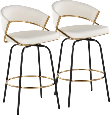 Harborson III White Counter Height Stool, Set of 2