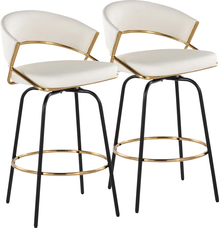 Harborson III White Counter Height Stool, Set of 2