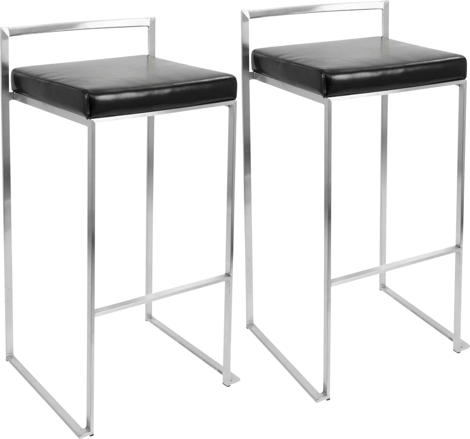 Birdlake IV Black Barstool, Set of 2 - Image 1