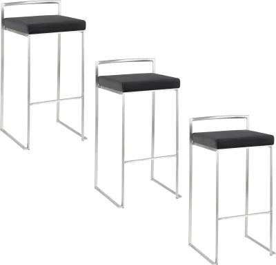 Birdlake IV Blue Barstool, Set of 3